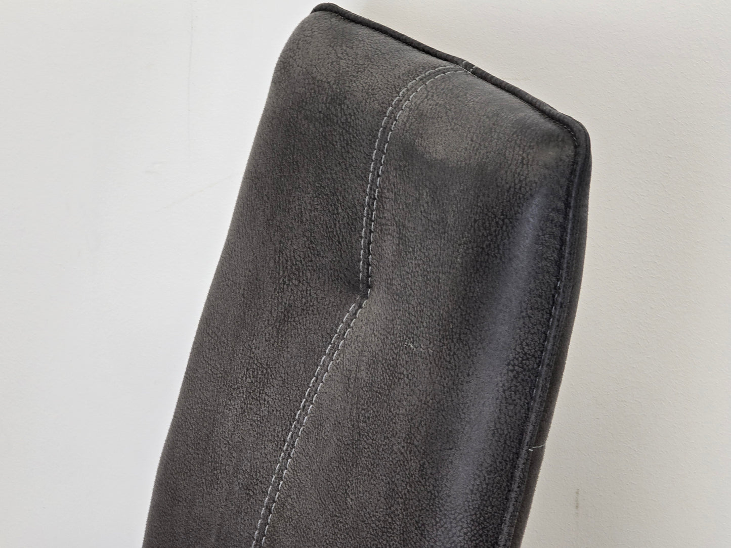 ESSZIMMERSTÜHLE POLSTERSTUHL Grau Industrial Design Vintage Leder-Optik 4
