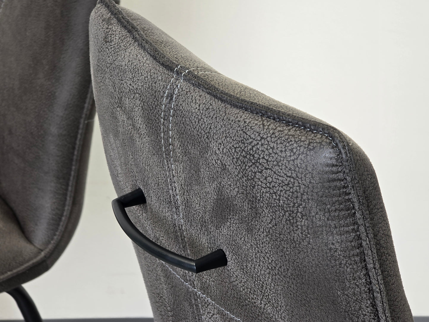 ESSZIMMERSTÜHLE POLSTERSTUHL Grau Industrial Design Vintage Leder-Optik 4