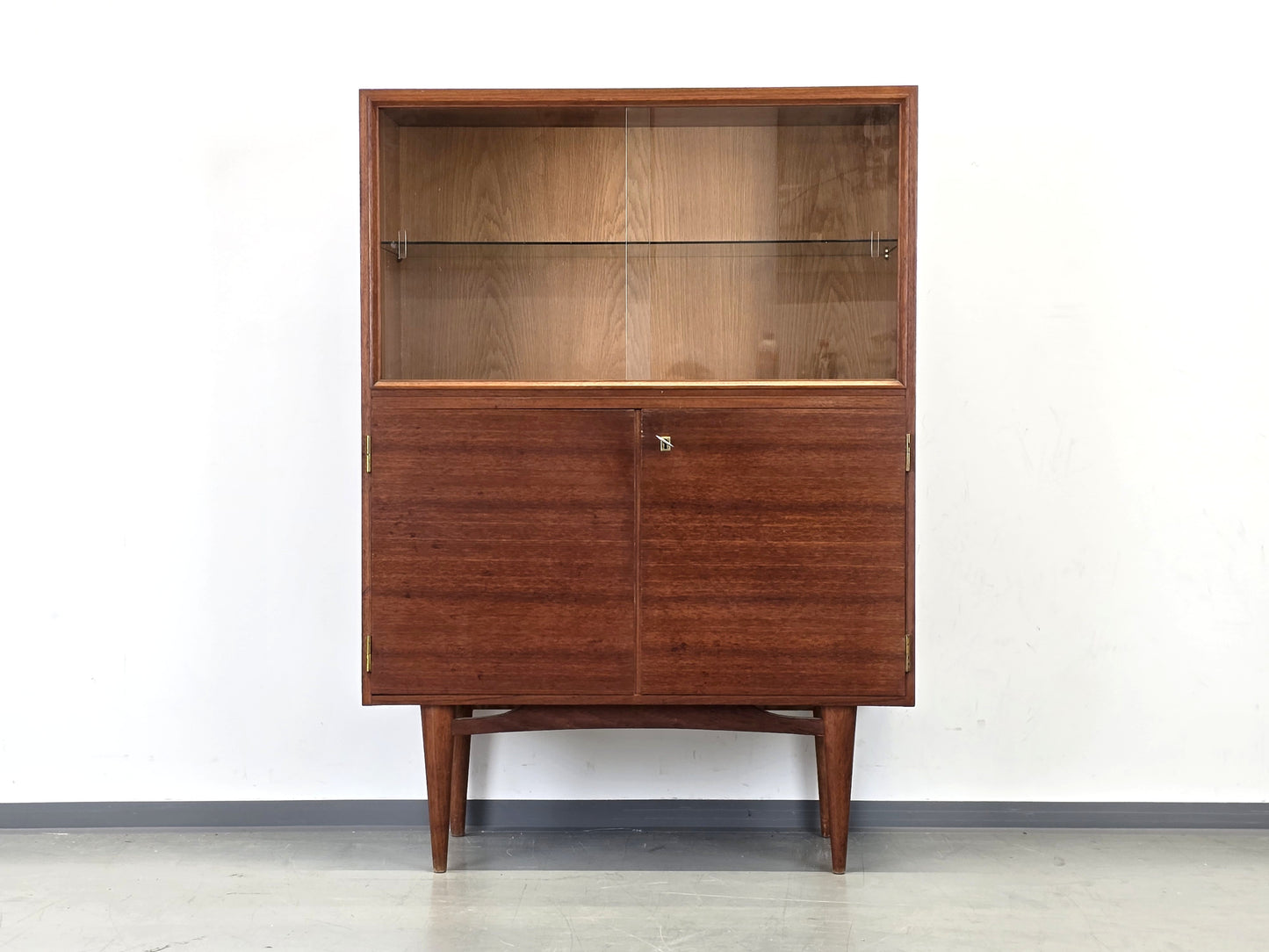 TEAK HIGHBOARD Vintage Vitrine Mid Century Schrank Roland 60er Dänisch Design