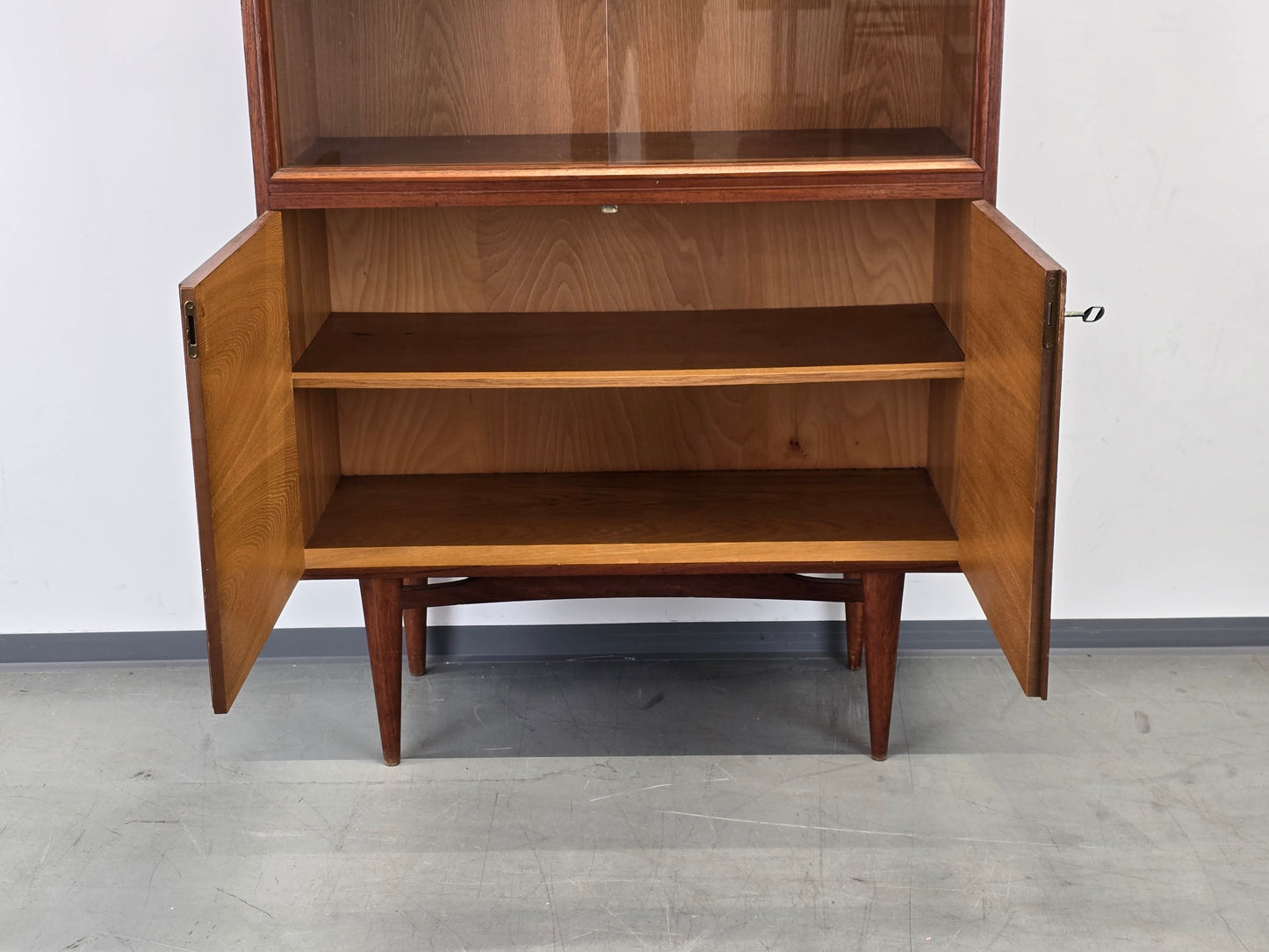 TEAK HIGHBOARD Vintage Vitrine Mid Century Schrank Roland 60er Dänisch Design