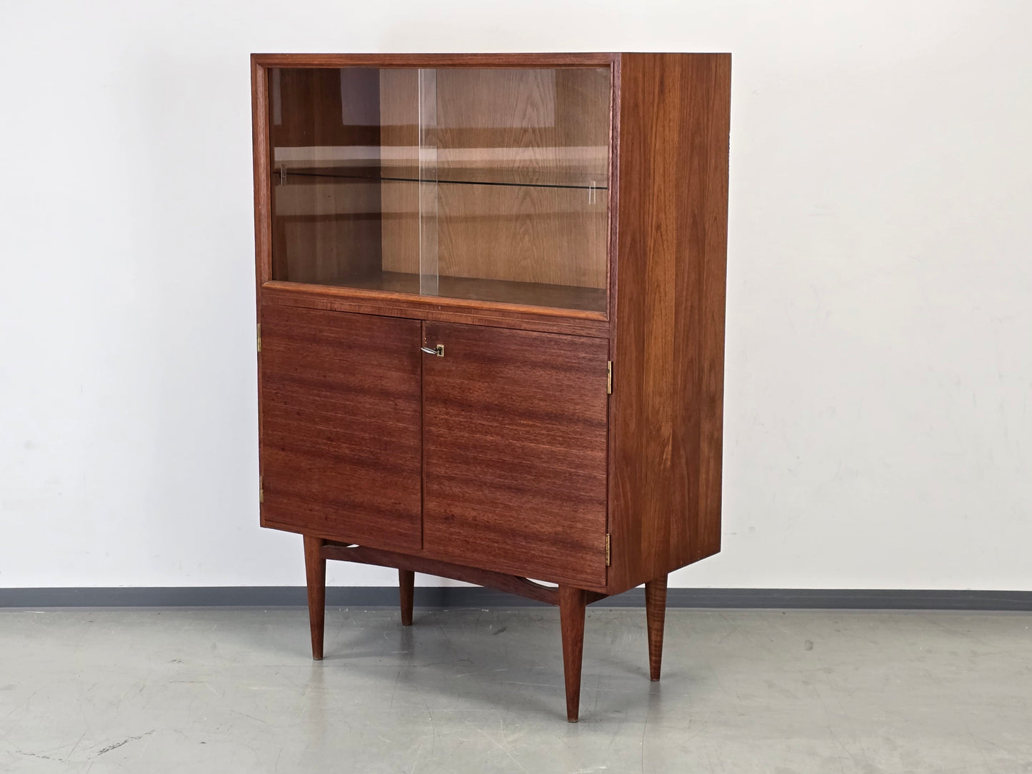 TEAK HIGHBOARD Vintage Vitrine Mid Century Schrank Roland 60er Dänisch Design
