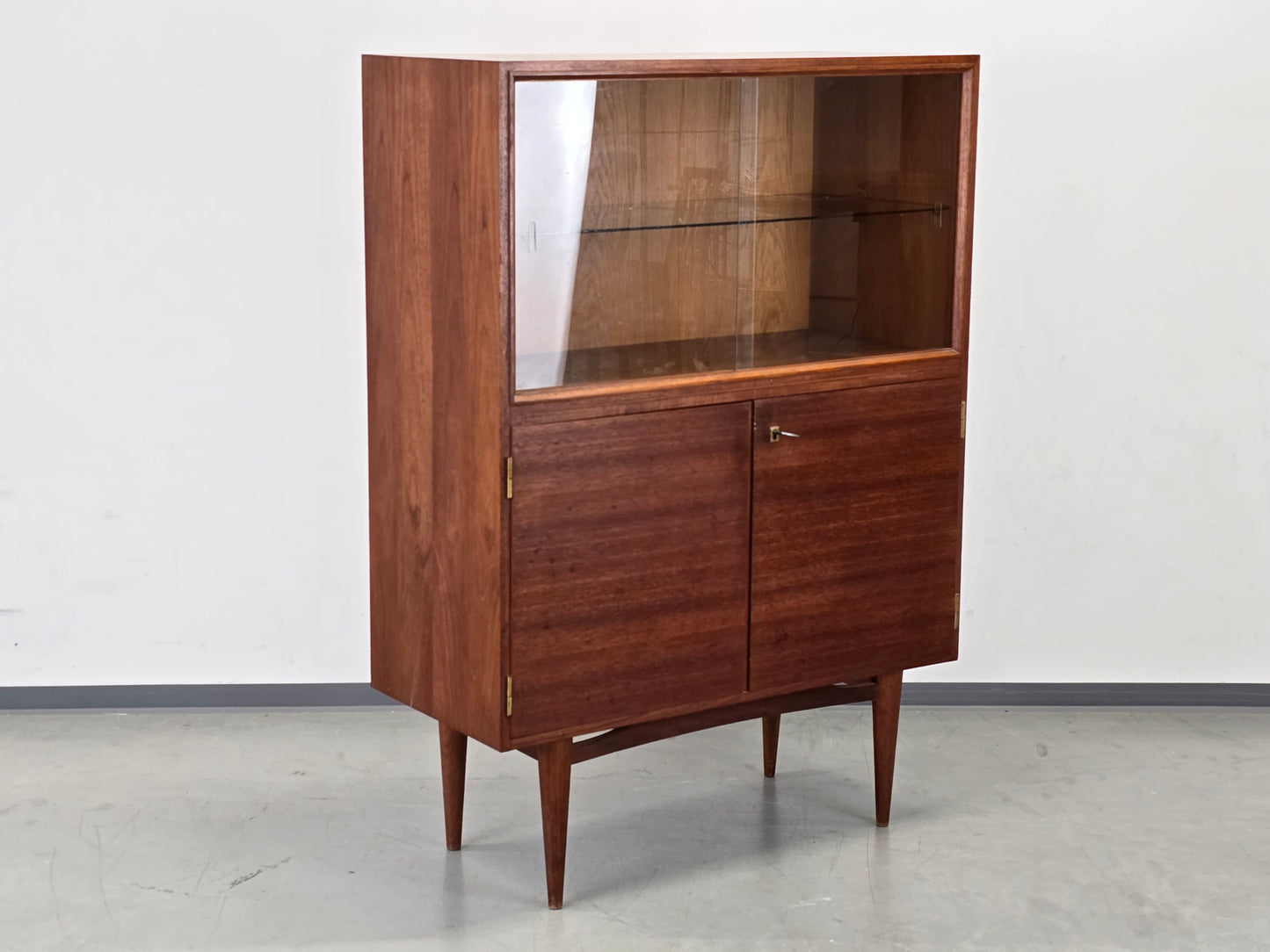 TEAK HIGHBOARD Vintage Vitrine Mid Century Schrank Roland 60er Dänisch Design