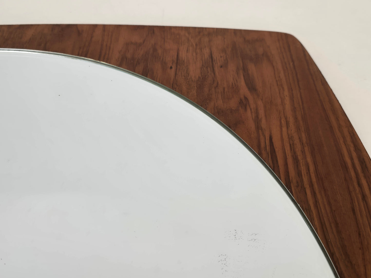 VINTAGE SPIEGEL Nussbaum Mid Century Wandspiegel 60er 70er Modernist Design