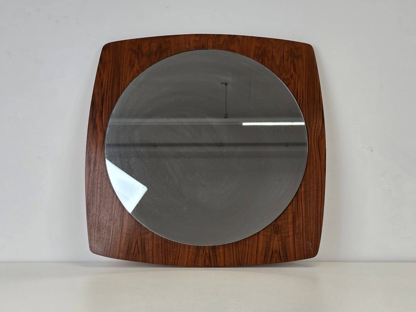 VINTAGE SPIEGEL Nussbaum Mid Century Wandspiegel 60er 70er Modernist Design