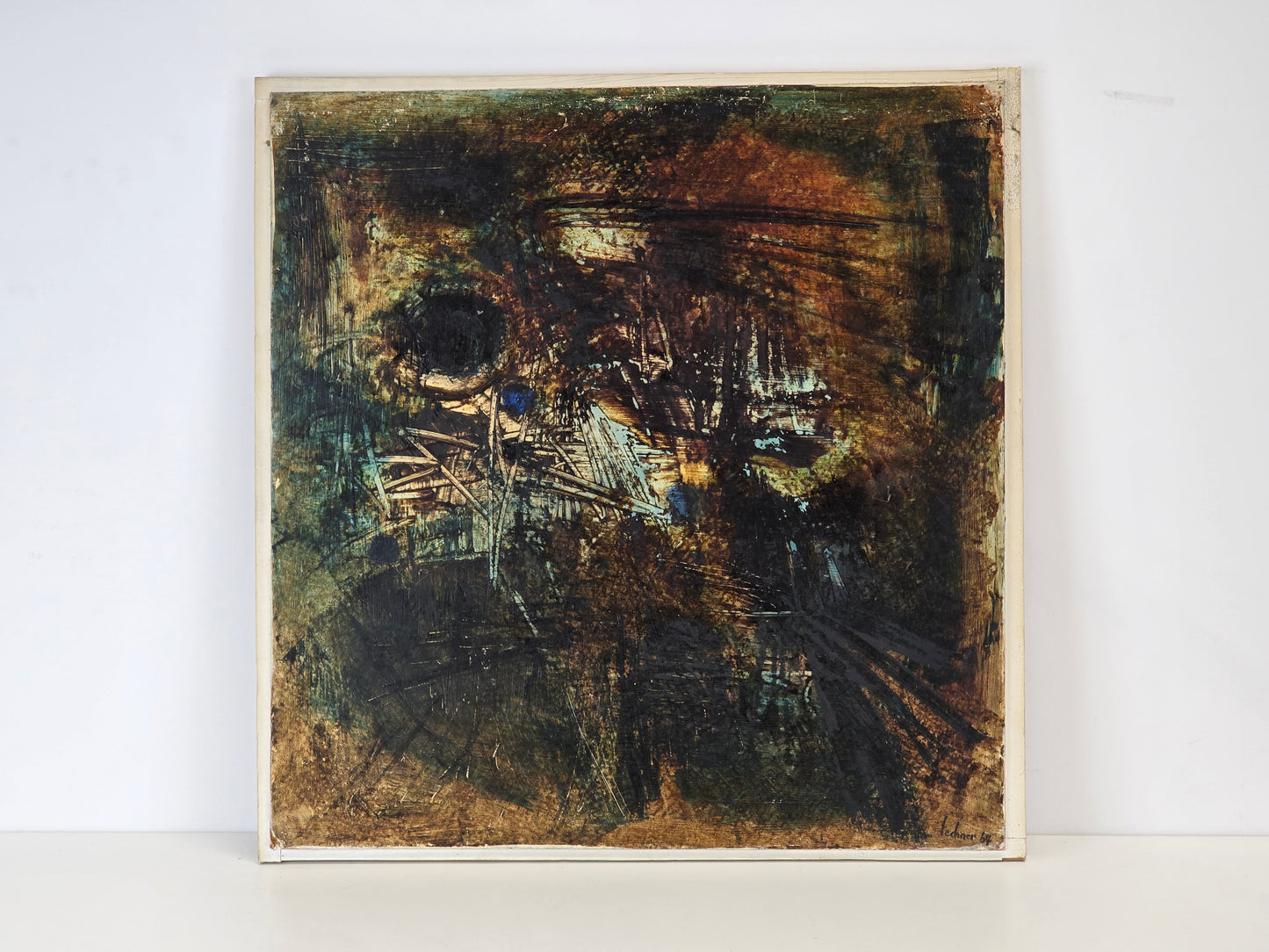 HELMUT LECHNER Ölgemälde Abstrakt Informel 1964 Kunst Gemälde Vintage Karlsruhe