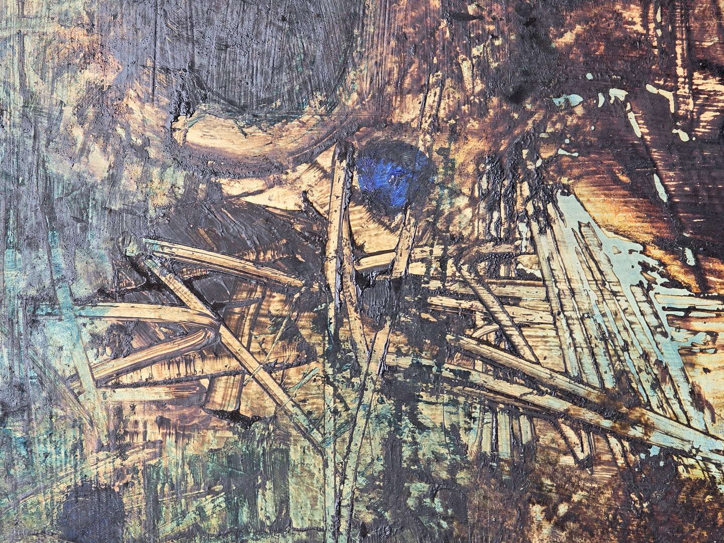 HELMUT LECHNER Ölgemälde Abstrakt Informel 1964 Kunst Gemälde Vintage Karlsruhe