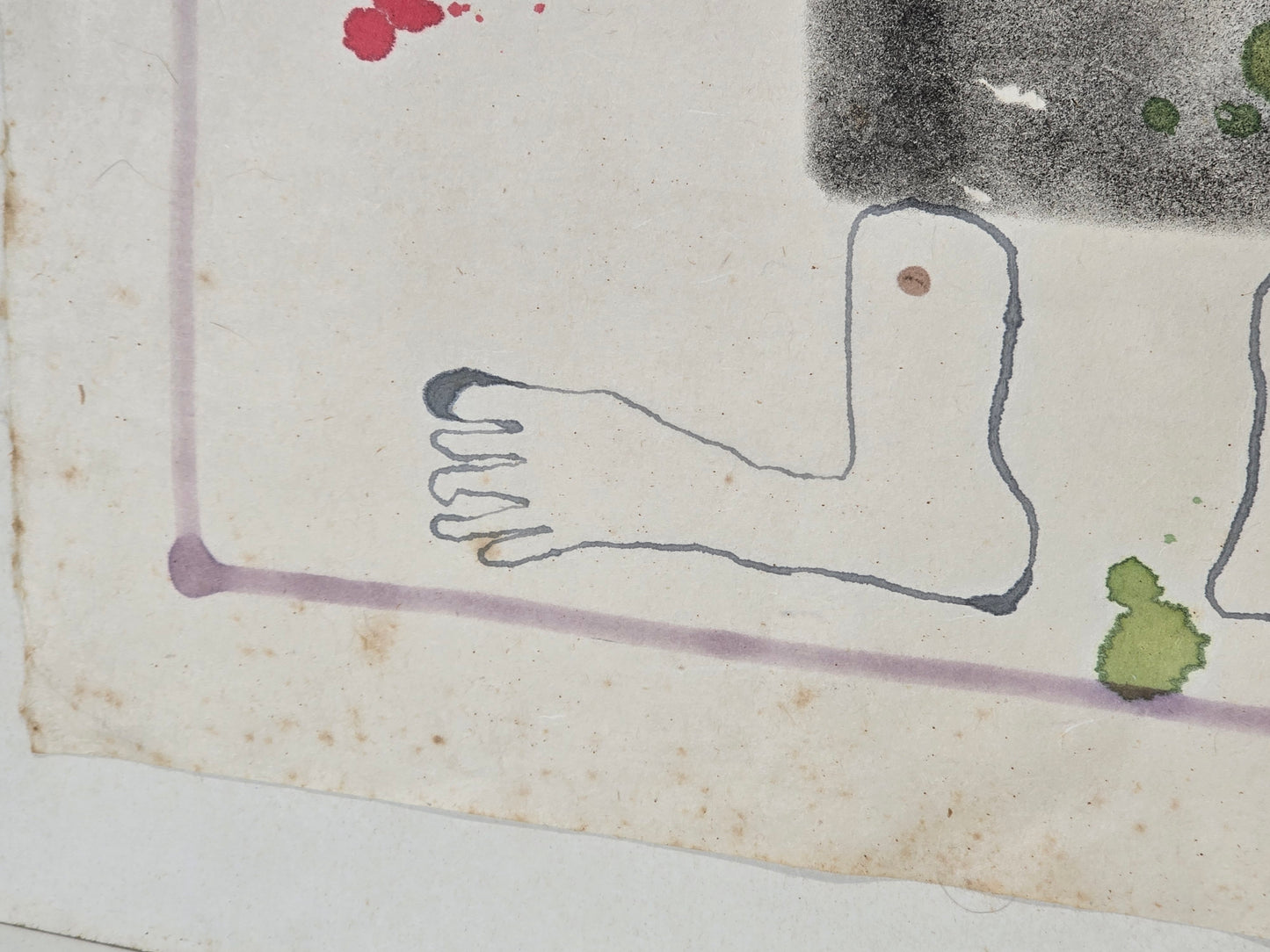 LUBOMÍR ŠTEFFEK Mischtechnik 1972 Surrealismus Grafik Original Kunst Tschechien