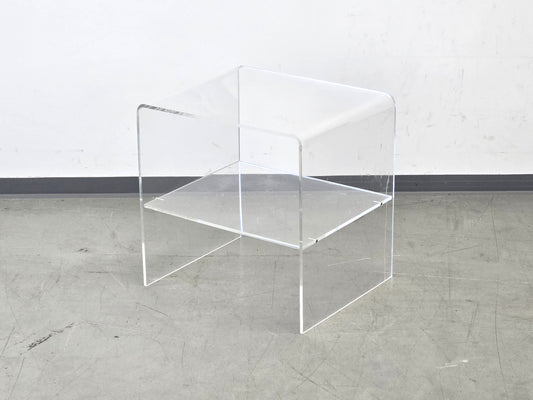 MICHEL DUMAS Acryl Beistelltisch Nachttisch Vintage 70er Plexiglas Design