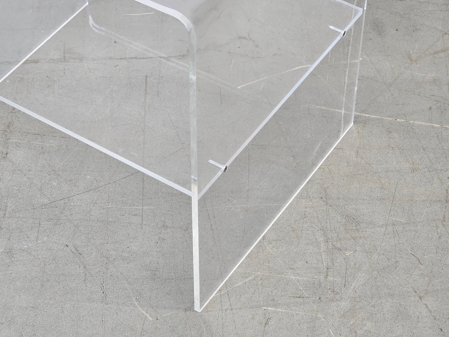 MICHEL DUMAS Acryl Beistelltisch Nachttisch Vintage 70er Plexiglas Design