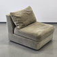 MUSTERRING SESSEL Vintage Sofa Modul Lounge Samt Retro 70er Jahre Beige Sand