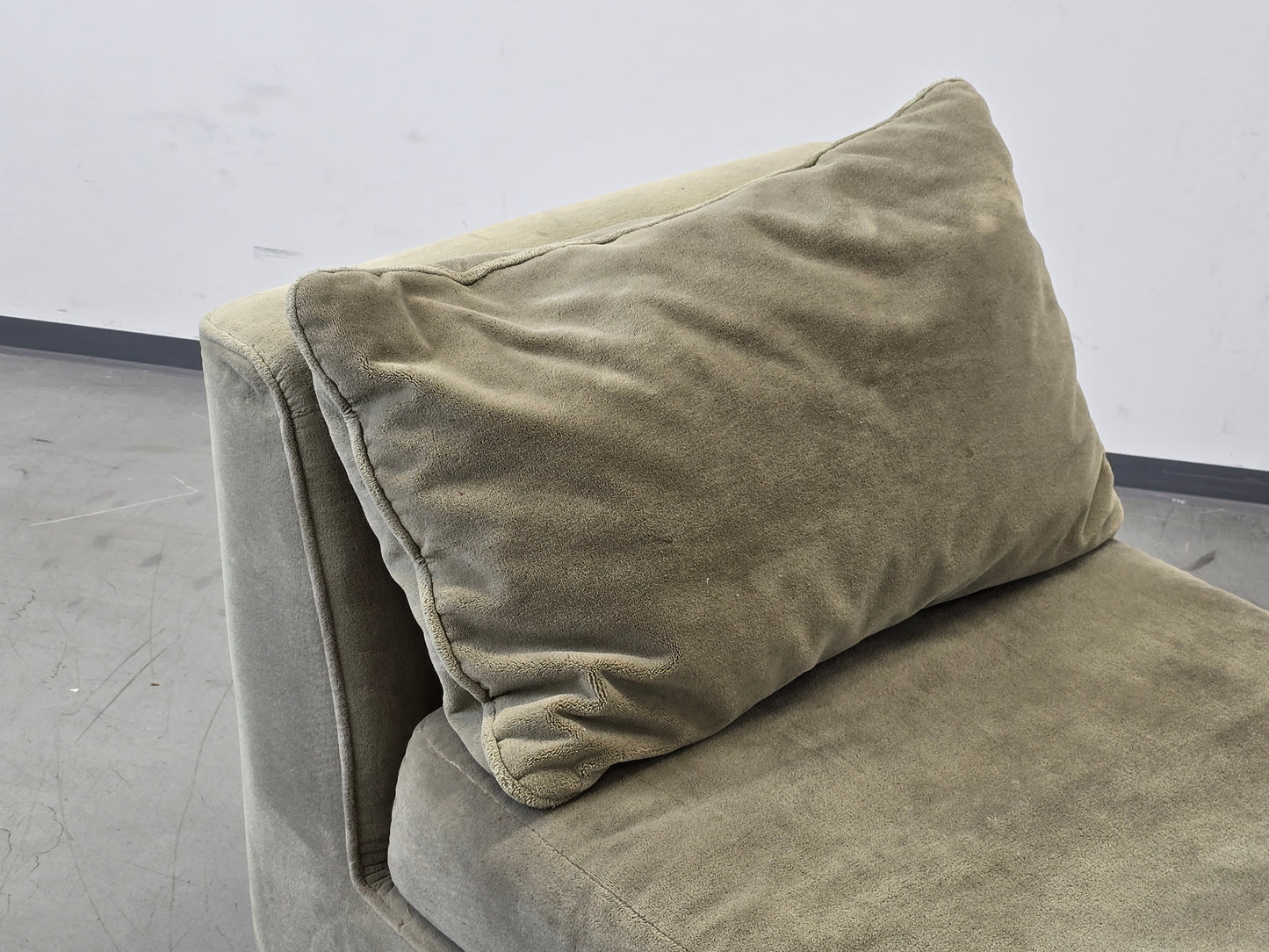 MUSTERRING SESSEL Vintage Sofa Modul Lounge Samt Retro 70er Jahre Beige Sand