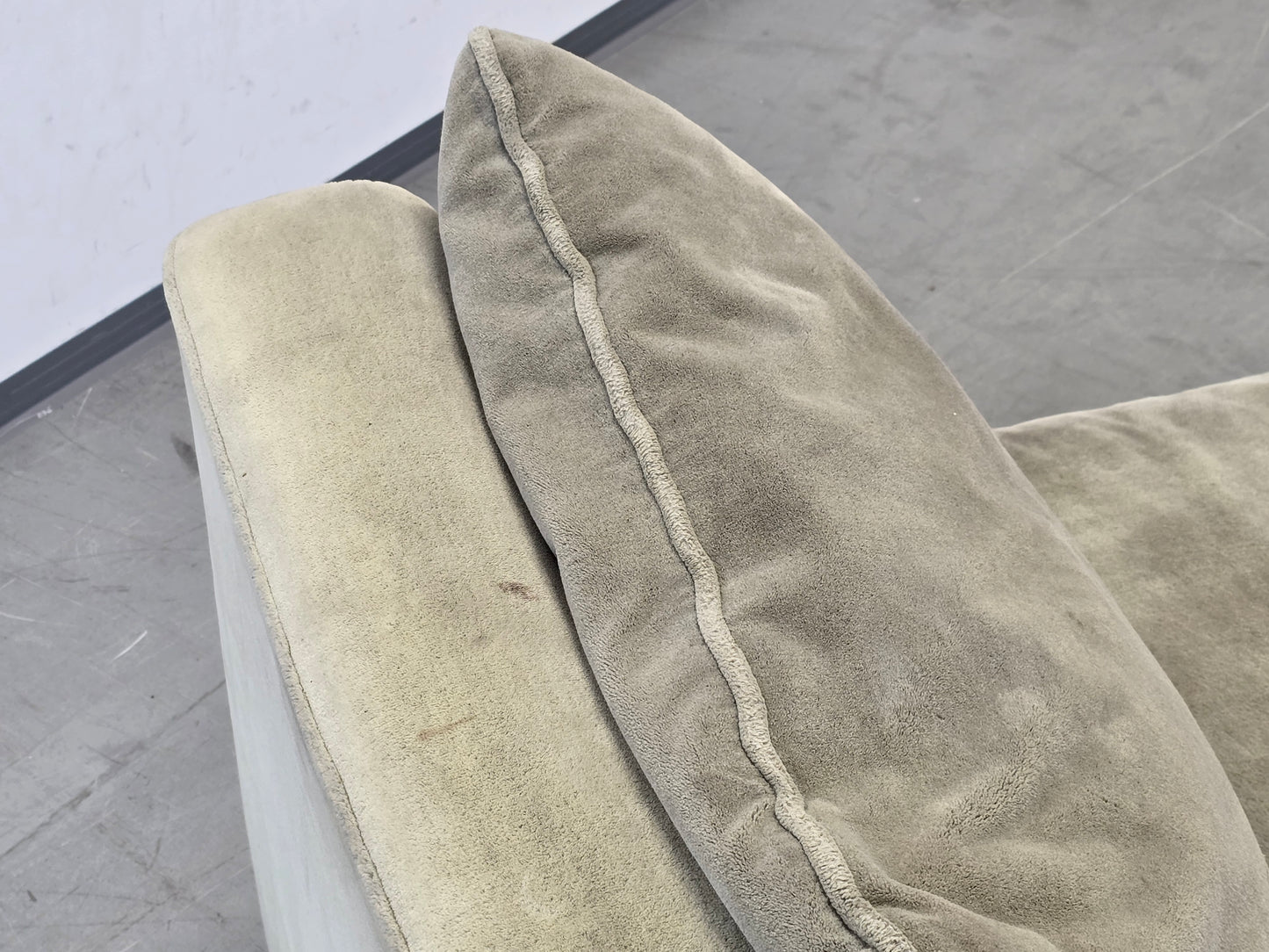 MUSTERRING SESSEL Vintage Sofa Modul Lounge Samt Retro 70er Jahre Beige Sand