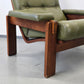 MID CENTURY SESSEL vintage danish Leder Grün Mid Dänisches Design Teak
