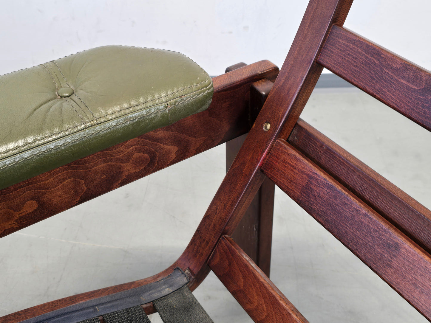 MID CENTURY SESSEL vintage danish Leder Grün Mid Dänisches Design Teak