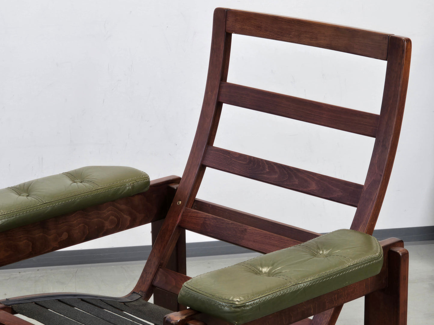 MID CENTURY SESSEL vintage danish Leder Grün Mid Dänisches Design Teak