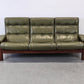VINTAGE SOFA Leder Grün Mid Century Dänisches Design 3-Sitzer