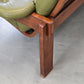 VINTAGE SOFA Leder Grün Mid Century Dänisches Design 3-Sitzer
