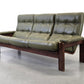 VINTAGE SOFA Leder Grün Mid Century Dänisches Design 3-Sitzer