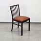 VINTAGE STUHL 1960er Holzstuhl Esszimmerstuhl Mid-Century Retro Braun Rot Stoff