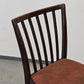VINTAGE STUHL 1960er Holzstuhl Esszimmerstuhl Mid-Century Retro Braun Rot Stoff