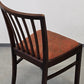 VINTAGE STUHL 1960er Holzstuhl Esszimmerstuhl Mid-Century Retro Braun Rot Stoff