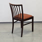 VINTAGE STUHL 1960er Holzstuhl Esszimmerstuhl Mid-Century Retro Braun Rot Stoff