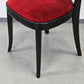 BISTRO STUHL Art Déco Vintage Schwarz Rot Samt Holzstuhl Esszimmer BN2
