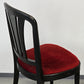 BISTRO STUHL Art Déco Vintage Schwarz Rot Samt Holzstuhl Esszimmer BN2