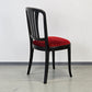 BISTRO STUHL Art Déco Vintage Schwarz Rot Samt Holzstuhl Esszimmer BN2