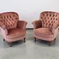 VINTAGE SESSEL Cocktailsessel Samt Rosa Mid Century 50er 60er Jahre Design