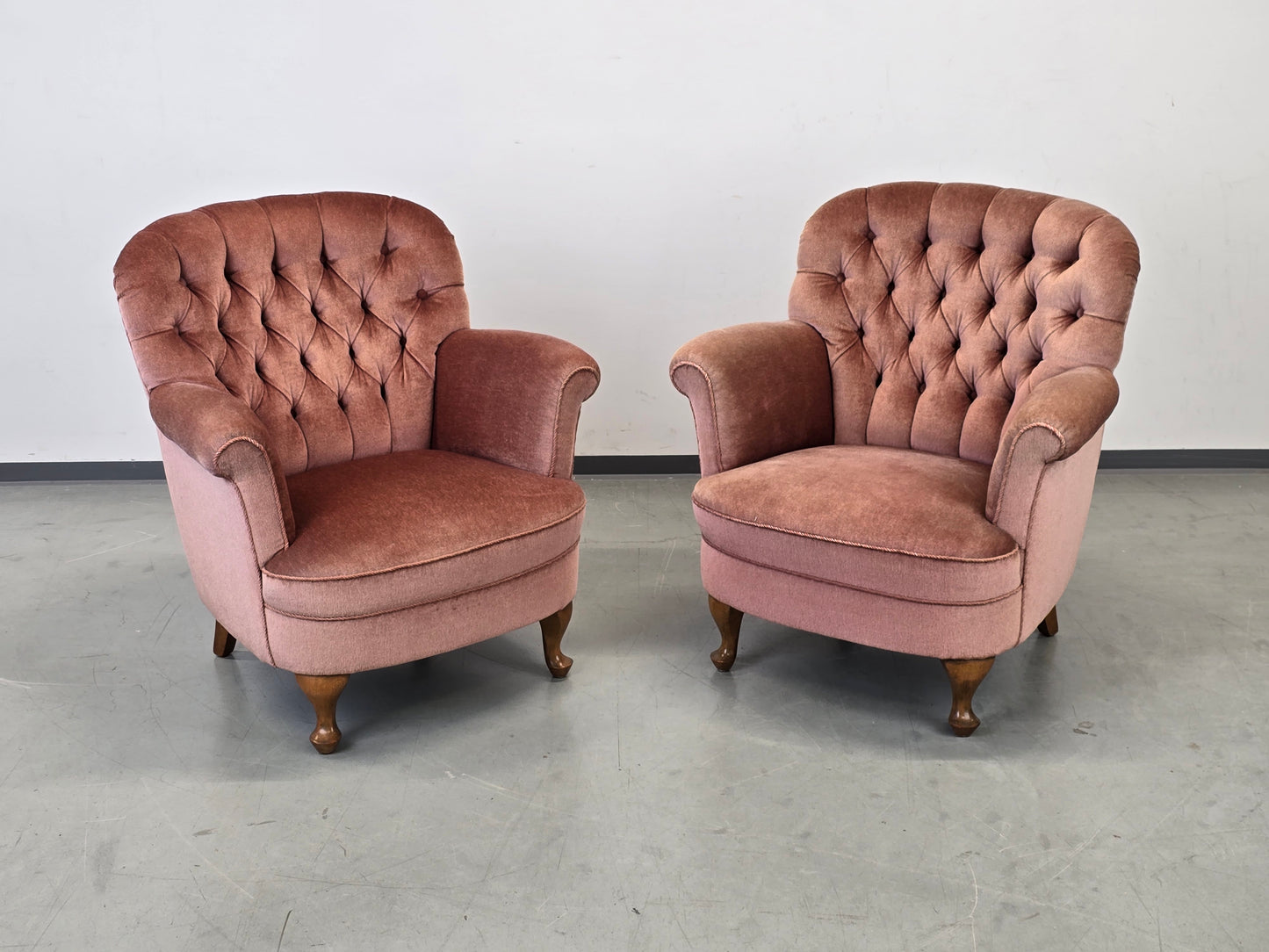 VINTAGE SESSEL Cocktailsessel Samt Rosa Mid Century 50er 60er Jahre Design