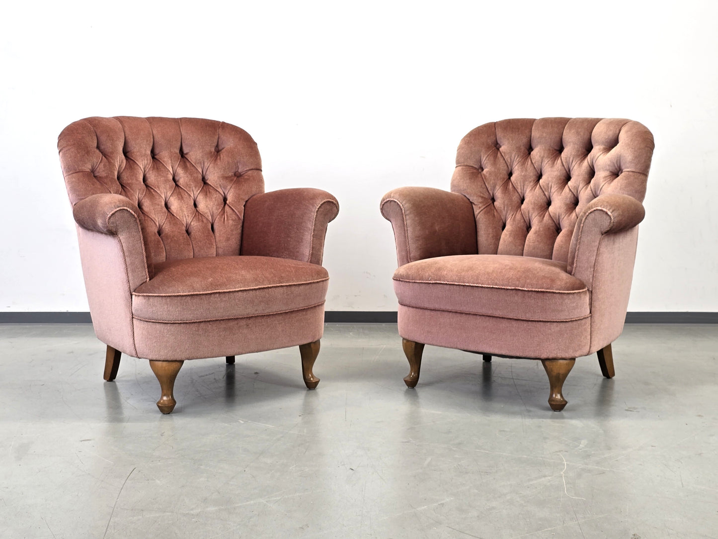 VINTAGE SESSEL Cocktailsessel Samt Rosa Mid Century 50er 60er Jahre Design