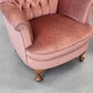 VINTAGE SESSEL Cocktailsessel Samt Rosa Mid Century 50er 60er Jahre Design