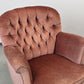 VINTAGE SESSEL Cocktailsessel Samt Rosa Mid Century 50er 60er Jahre Design