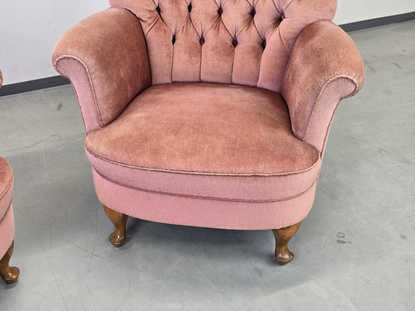 VINTAGE SESSEL Cocktailsessel Samt Rosa Mid Century 50er 60er Jahre Design