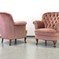 VINTAGE SESSEL Cocktailsessel Samt Rosa Mid Century 50er 60er Jahre Design