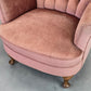 VINTAGE SESSEL Cocktailsessel Samt Rosa Mid Century 50er 60er Jahre Design