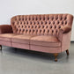 VINTAGE SOFA Samt Rosa 3-Sitzer Mid Century 50er 60er Jahre Design Retro Couch