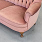 VINTAGE SOFA Samt Rosa 3-Sitzer Mid Century 50er 60er Jahre Design Retro Couch