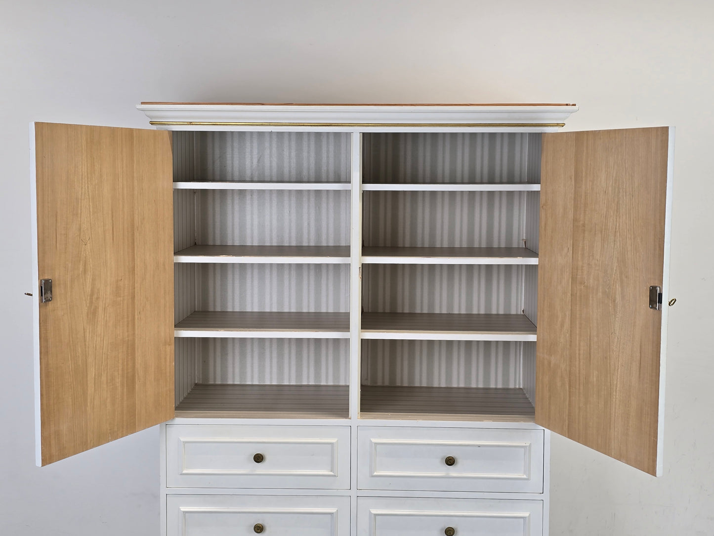 SCHRANK ANTIK Landhausstil Weiß Buffet Kommode Vintage Shabby Chic Regal Kleider