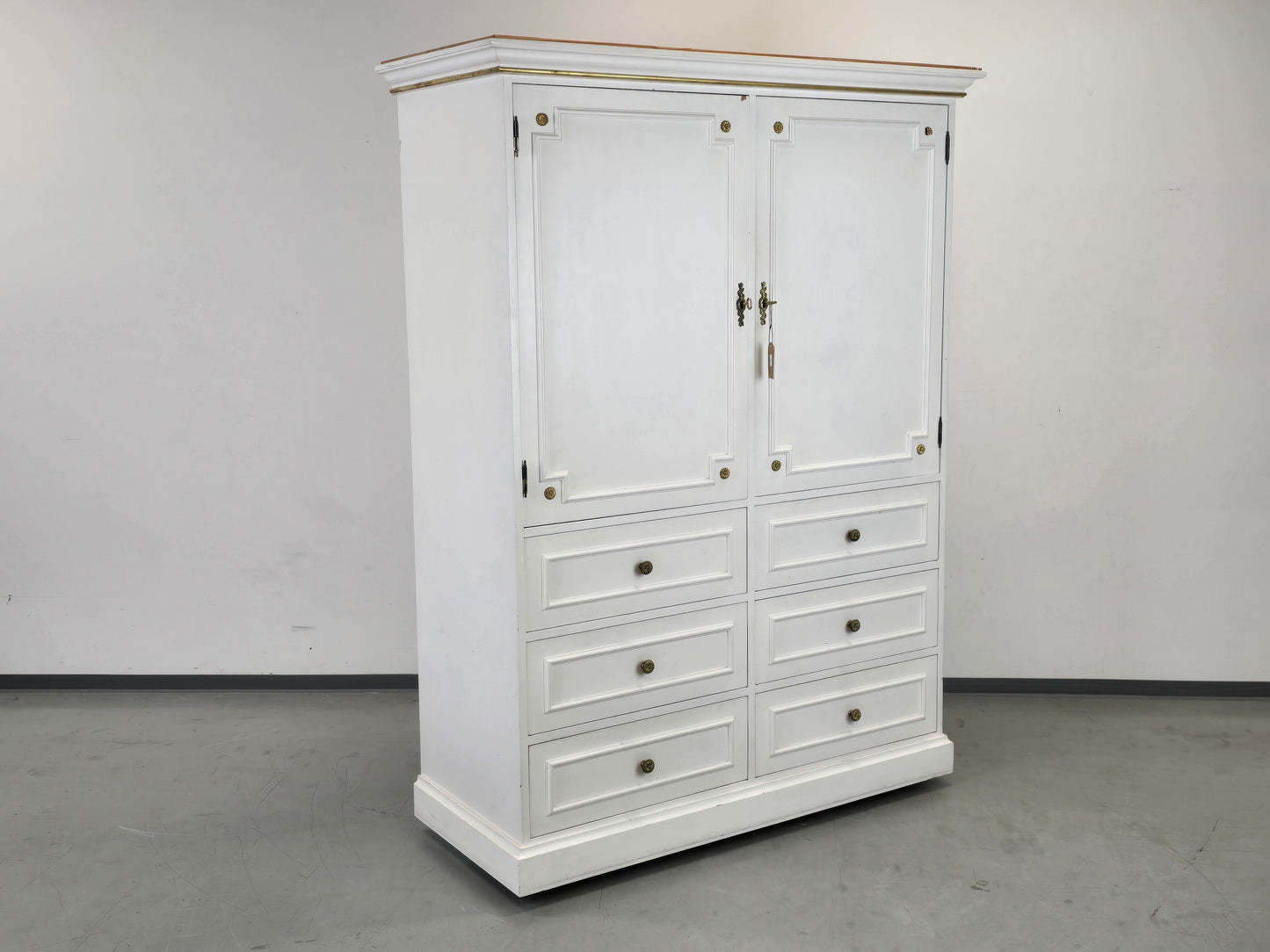SCHRANK ANTIK Landhausstil Weiß Buffet Kommode Vintage Shabby Chic Regal Kleider