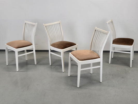 VINTAGE STÜHLE 4er Set Weiß Polsterstuhl Stuhl retro küche Esszimmerstühle Holz Shabby Chic