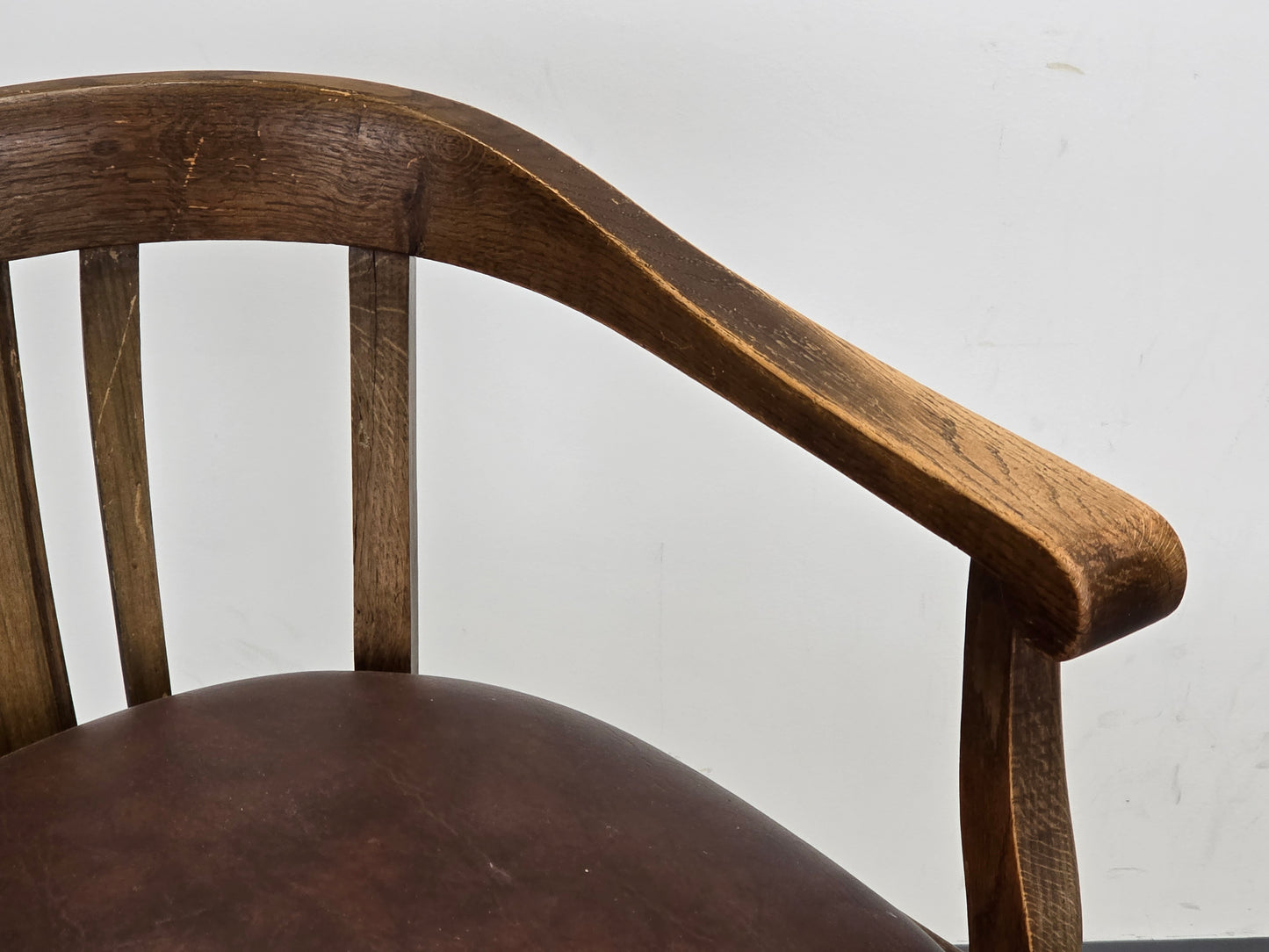 ANTIK STUHL Eiche Leder Schreibtischstuhl Banker Chair Armlehnstuhl Loft vintage