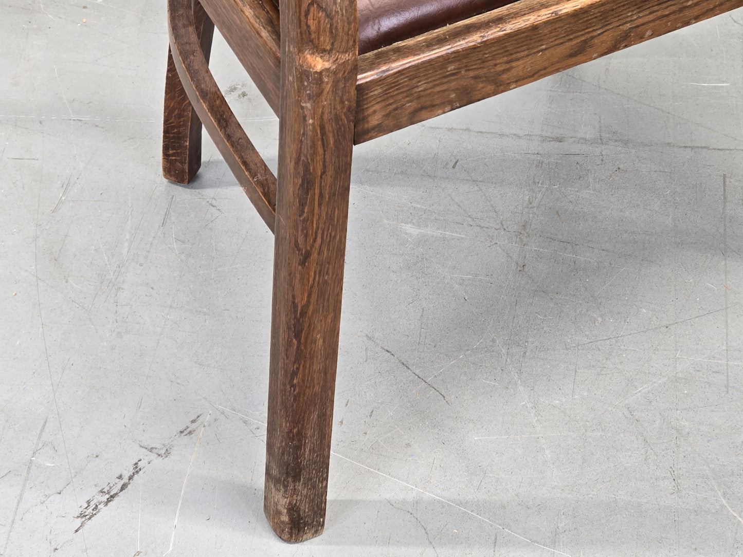 ANTIK STUHL Eiche Leder Schreibtischstuhl Banker Chair Armlehnstuhl Loft vintage
