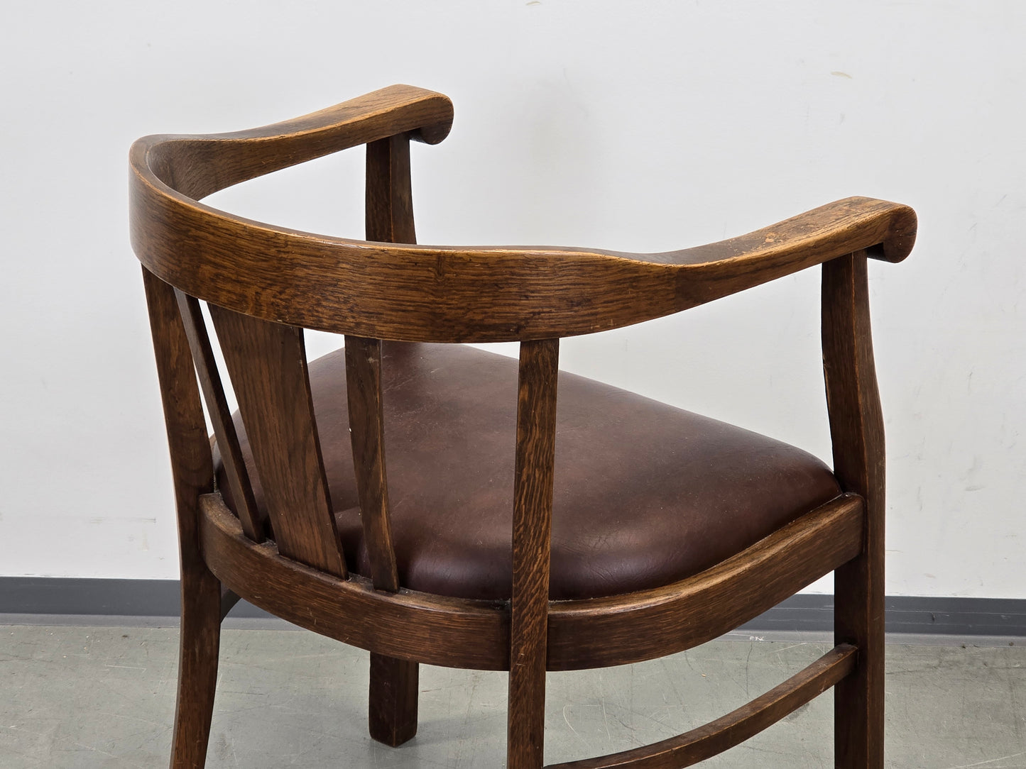 ANTIK STUHL Eiche Leder Schreibtischstuhl Banker Chair Armlehnstuhl Loft vintage