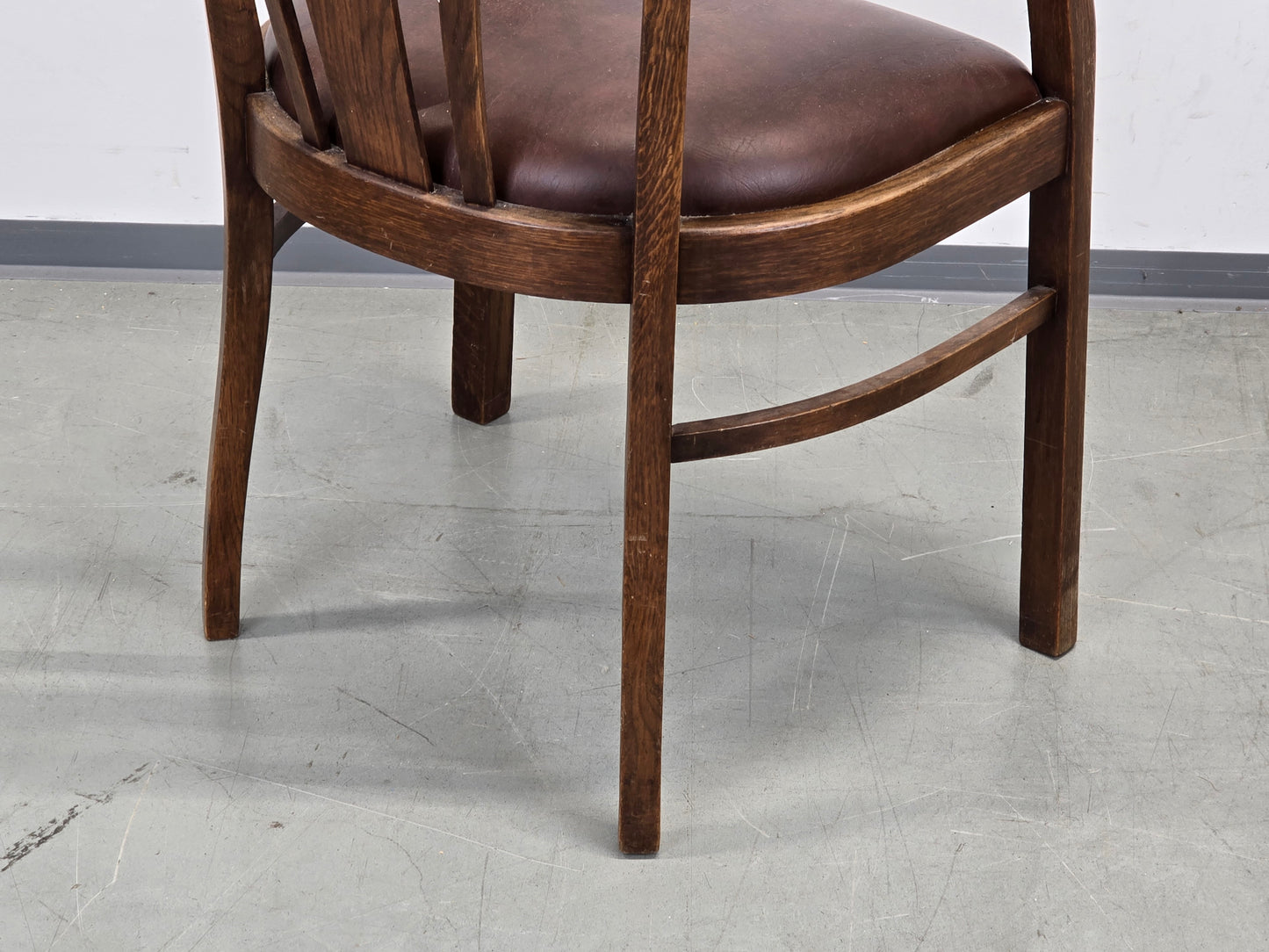 ANTIK STUHL Eiche Leder Schreibtischstuhl Banker Chair Armlehnstuhl Loft vintage