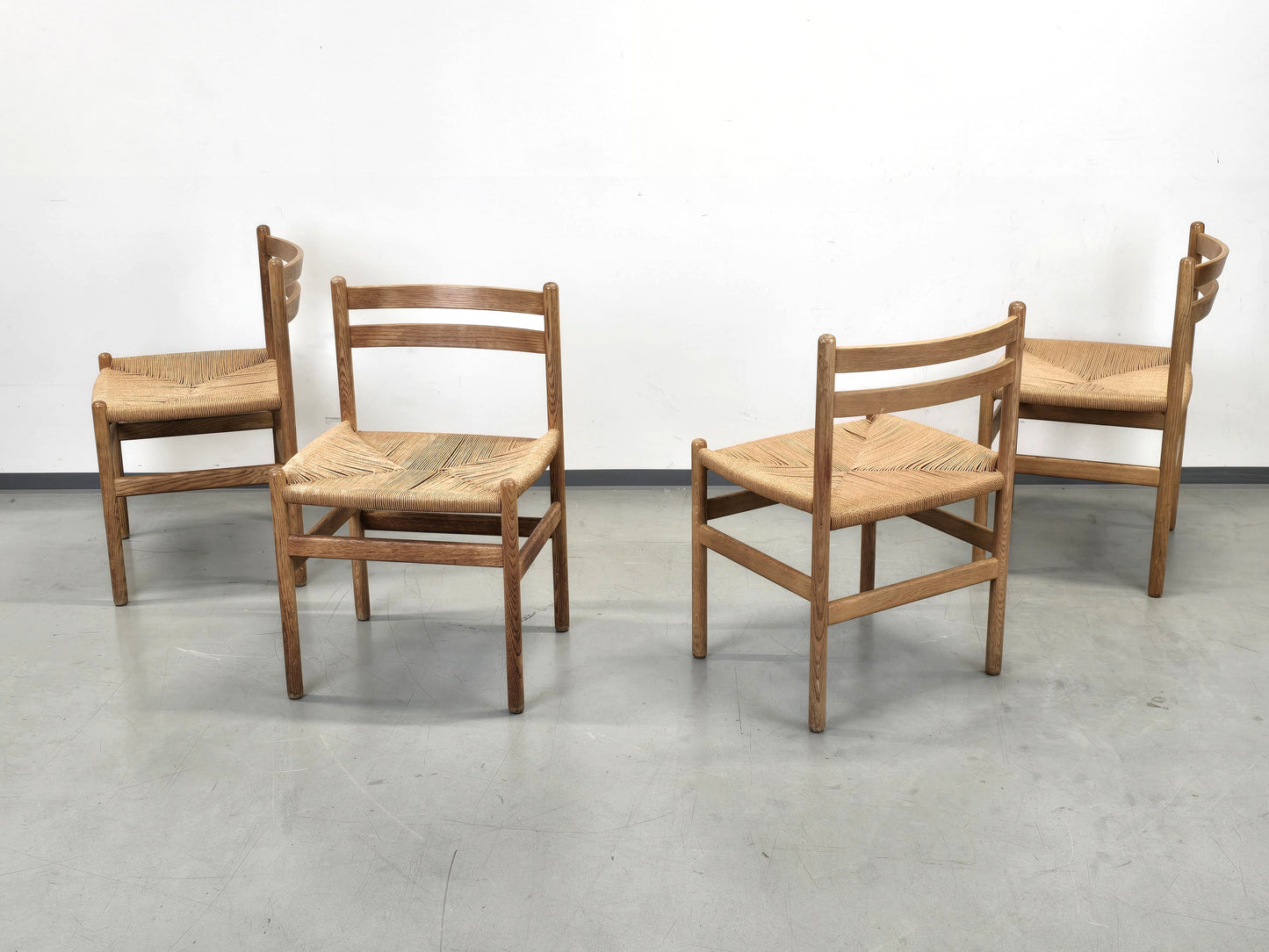 DANISH STUHL Stuhl Mid Century Stühle Modern Eiche Geflecht Vintage Esszimmer Küche