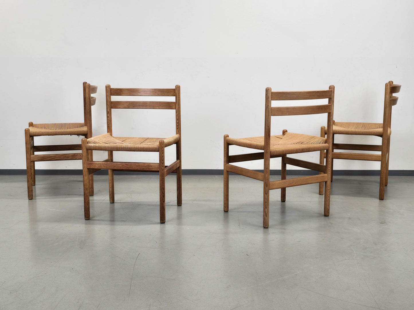 DANISH STUHL Stuhl Mid Century Stühle Modern Eiche Geflecht Vintage Esszimmer Küche