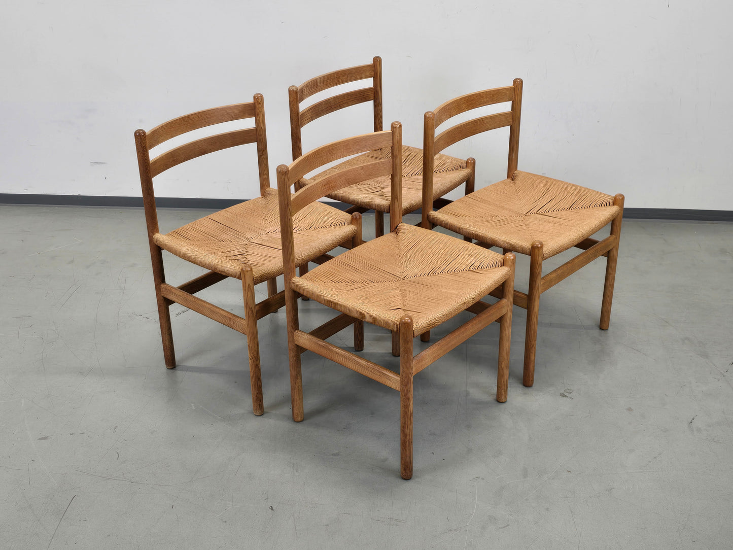DANISH STUHL Stuhl Mid Century Stühle Modern Eiche Geflecht Vintage Esszimmer Küche