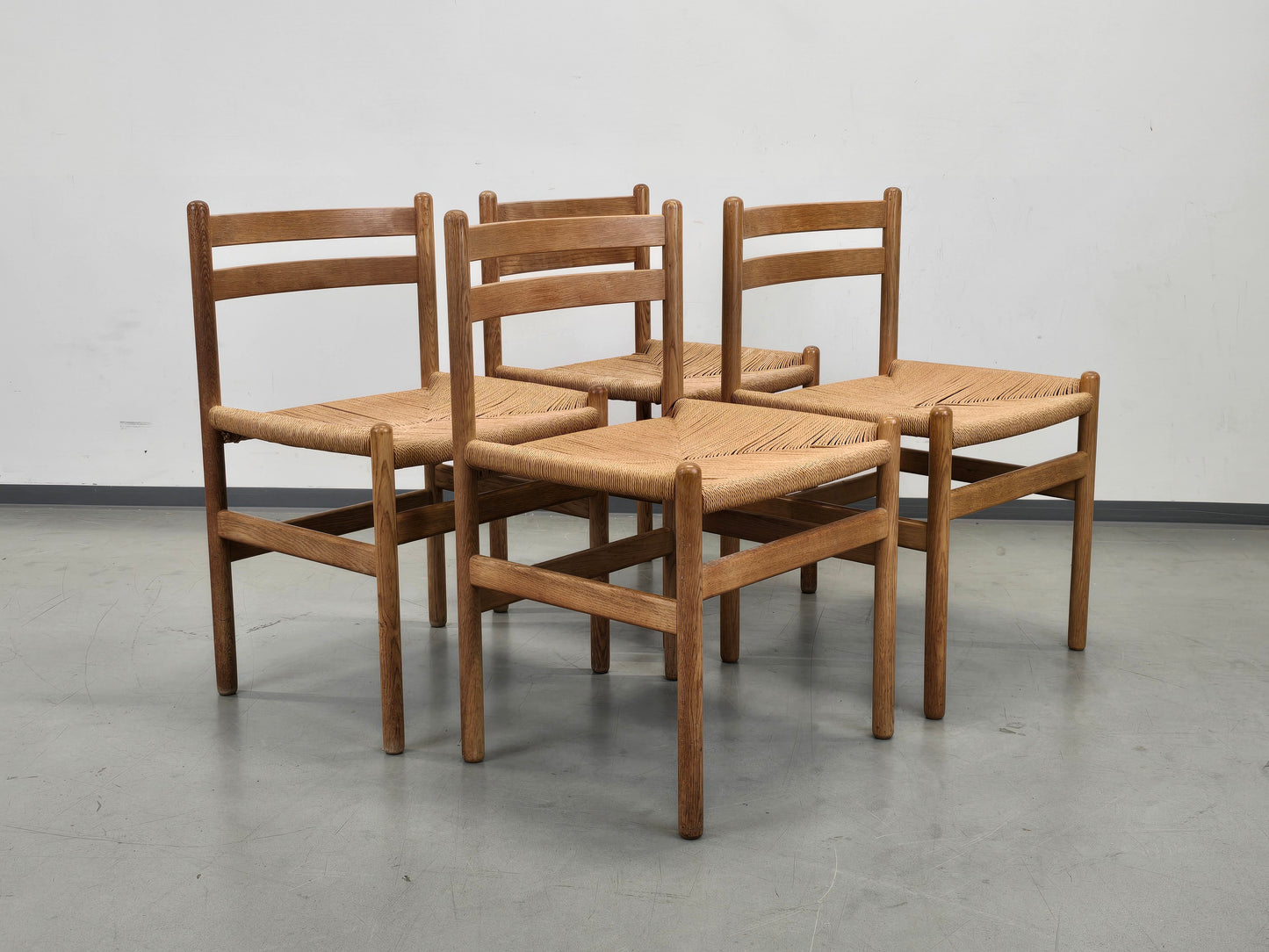 DANISH STUHL Stuhl Mid Century Stühle Modern Eiche Geflecht Vintage Esszimmer Küche